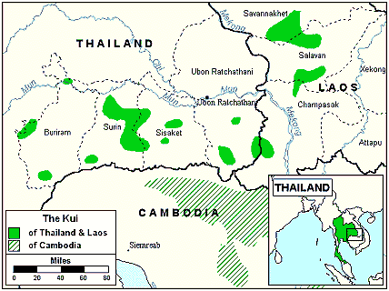 Map of Kui locations